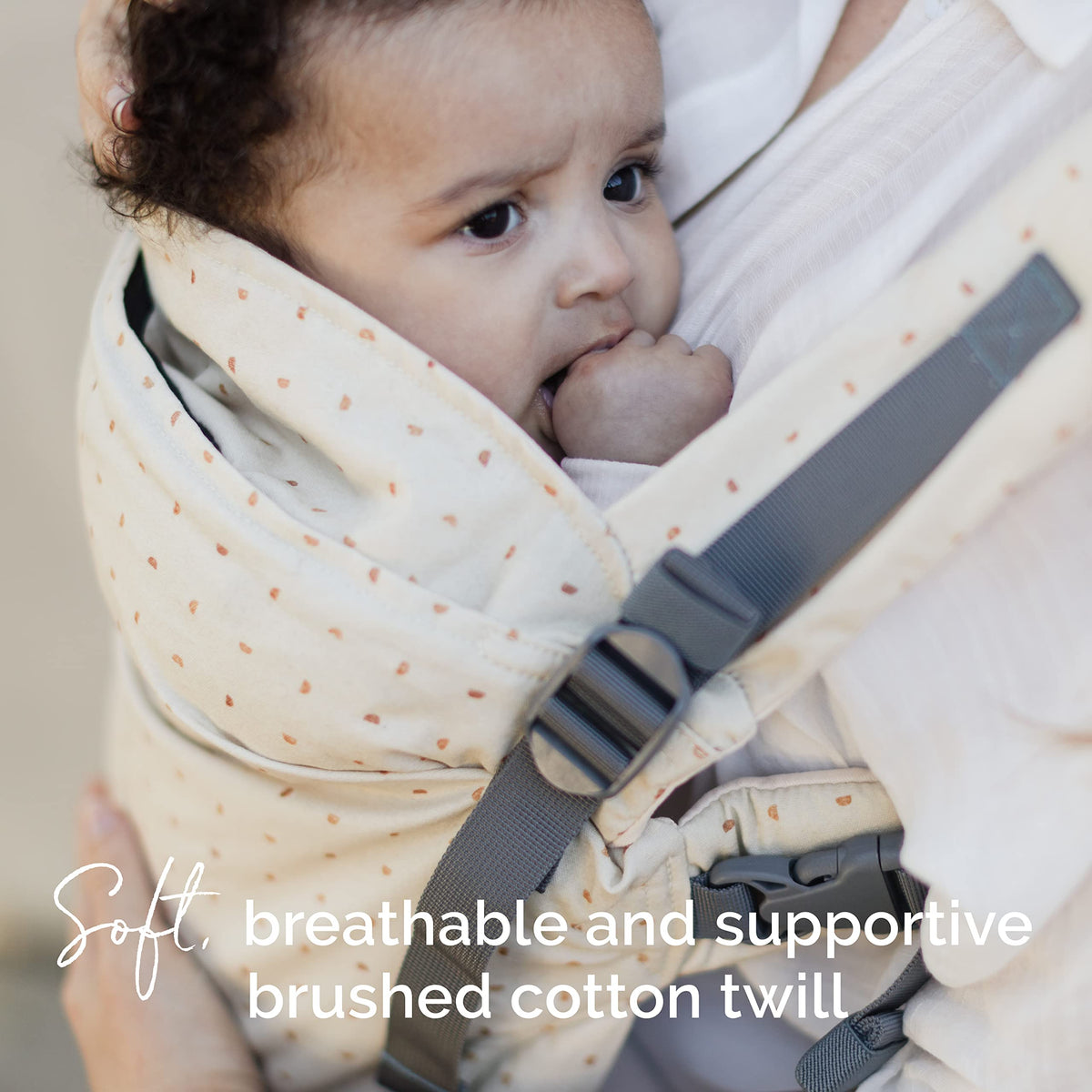 Boba X - Portabebés ajustable para recién nacidos a niños pequeños, 2 en 1 frontal convertible y mochila de 3,2 a 20,4 kg, portabebés ergonómico con correas cruzables (Hemisferio Ecru)