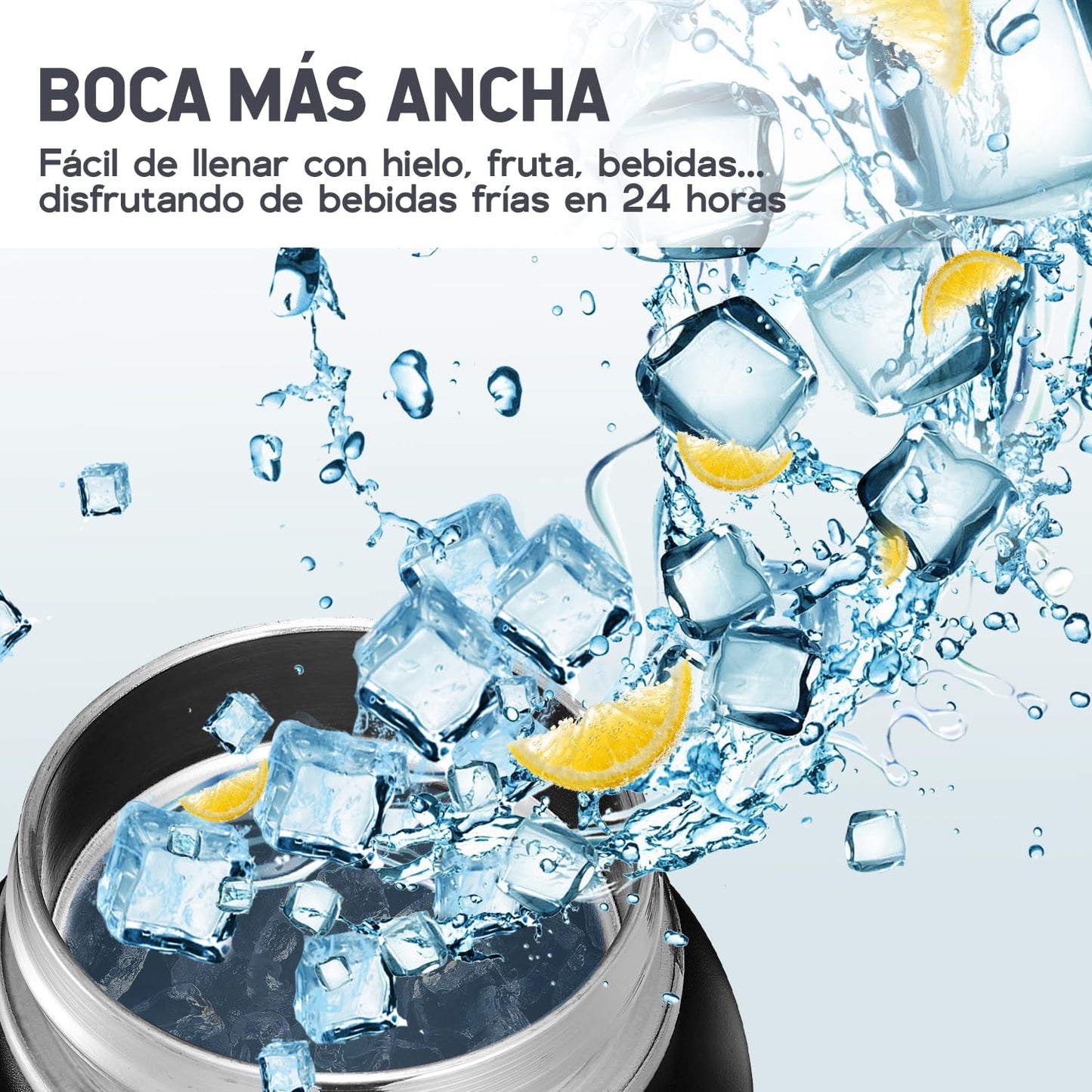 Termo de Acero Inoxidable OSLIFE Negro Hermético Antigoteo 1.2 Litros para Senderismo