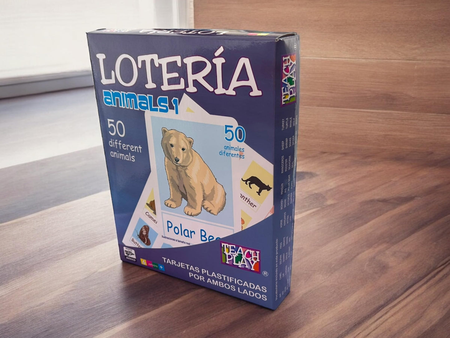 Juego de Lotería Didáctica Teach Play en Inglés de Animales para Niños y Adolescentes