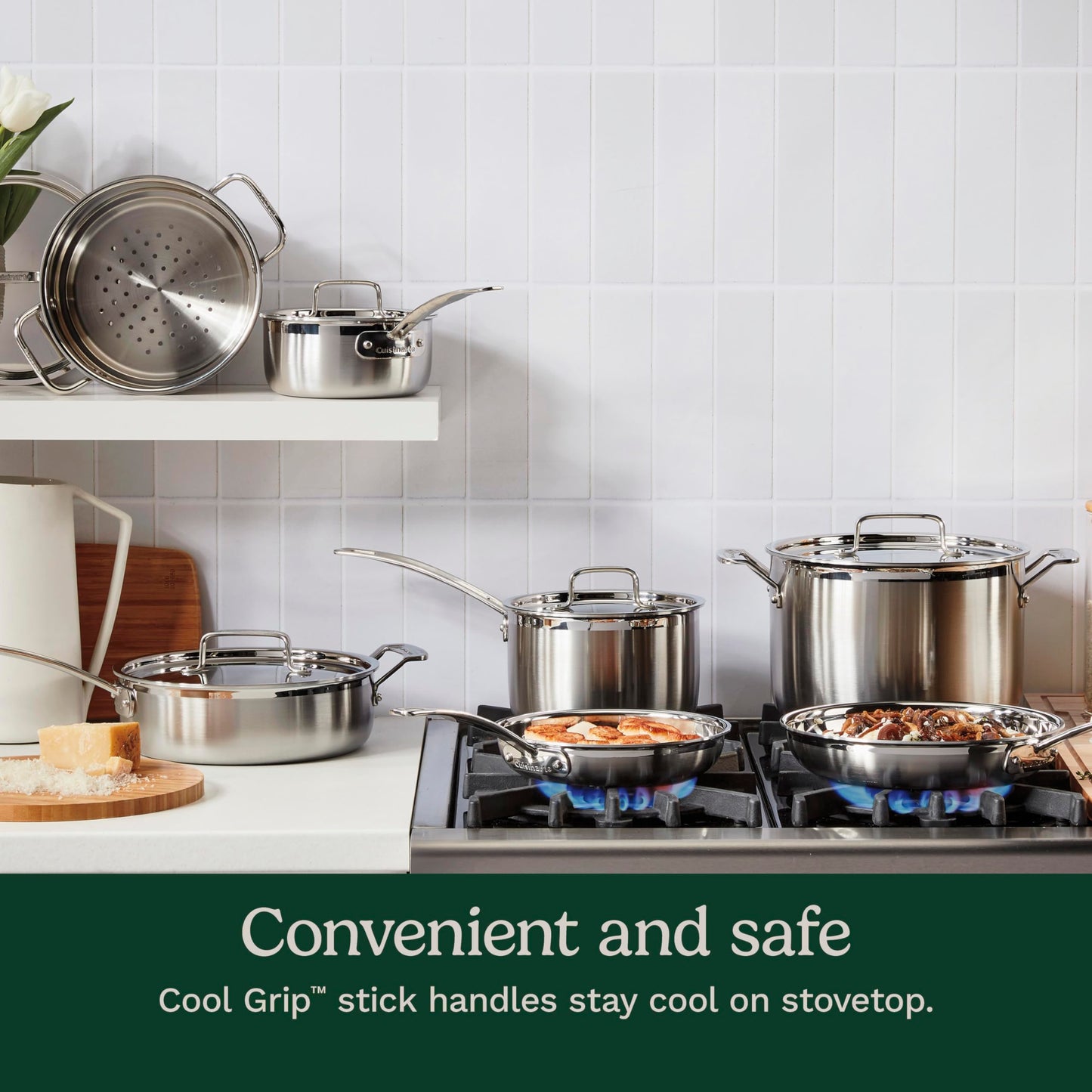 Cuisinart: MultiClad Pro - Set de utensilios y sartenes de cocina de acero inoxidable, Juego de 12 piezas