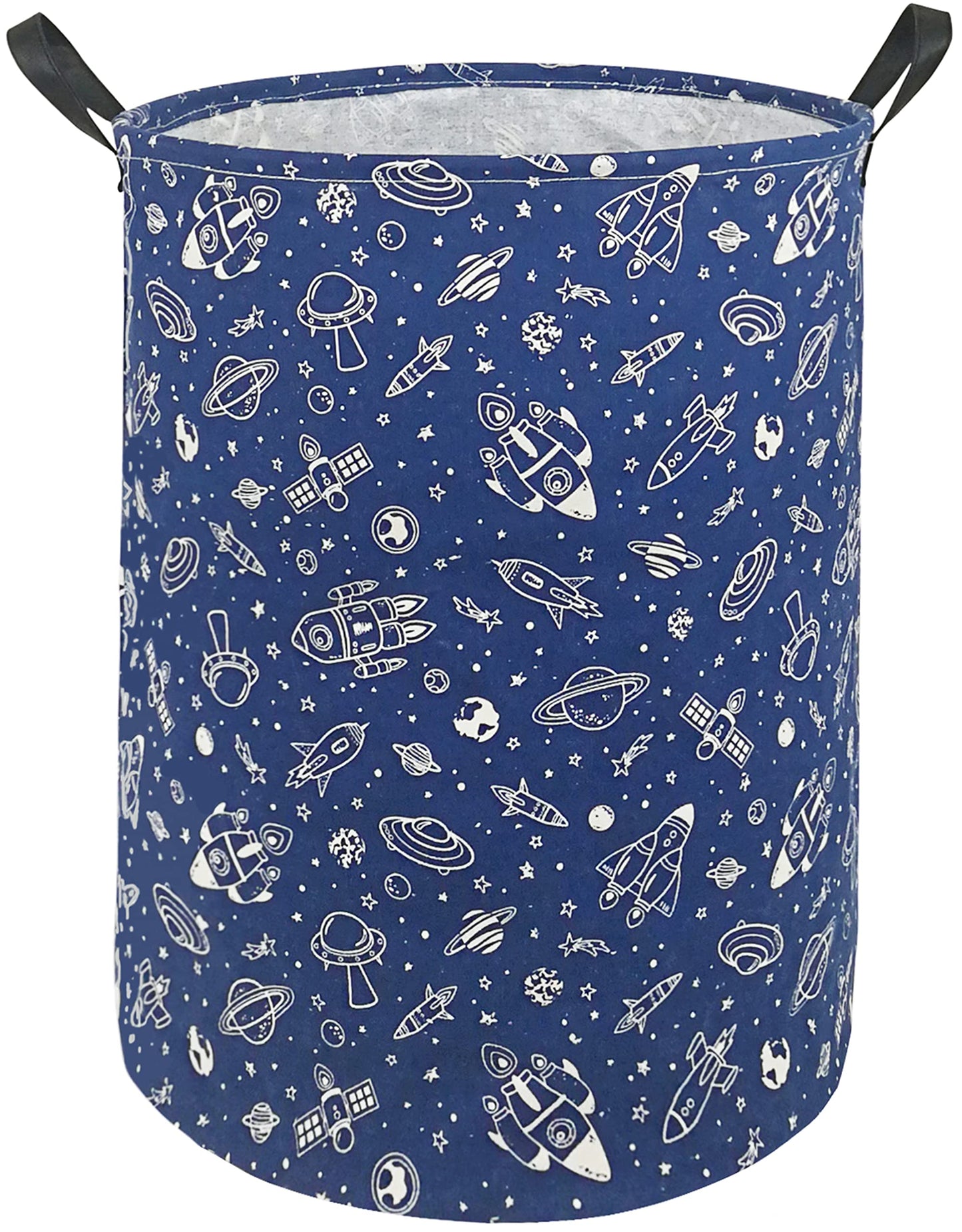 KUNRO - Cesta de almacenamiento redonda de gran tamaño, con revestimiento impermeable, organizadora, para guardería, ropa y juguetes