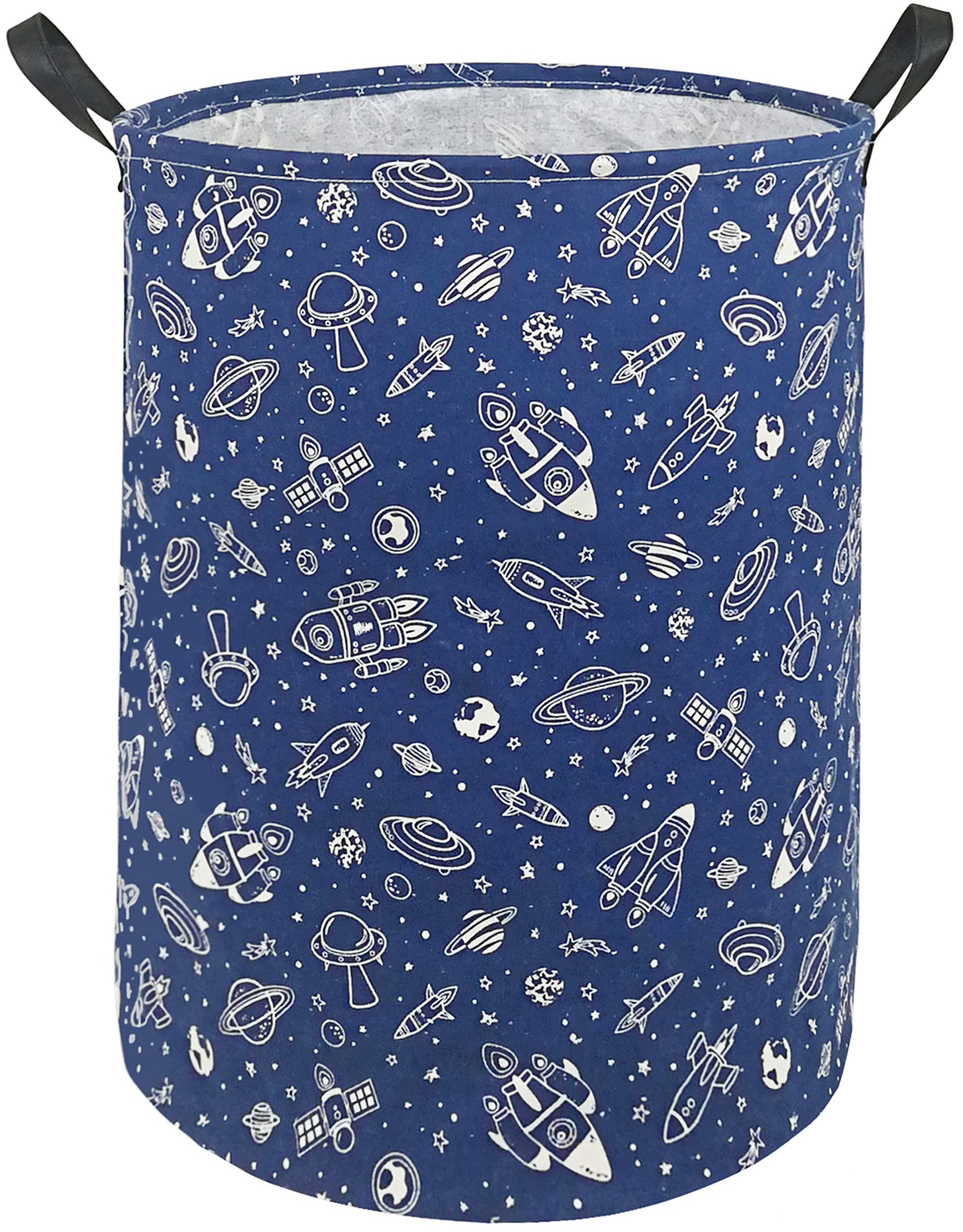 KUNRO - Cesta de almacenamiento redonda de gran tamaño, con revestimiento impermeable, organizadora, para guardería, ropa y juguetes