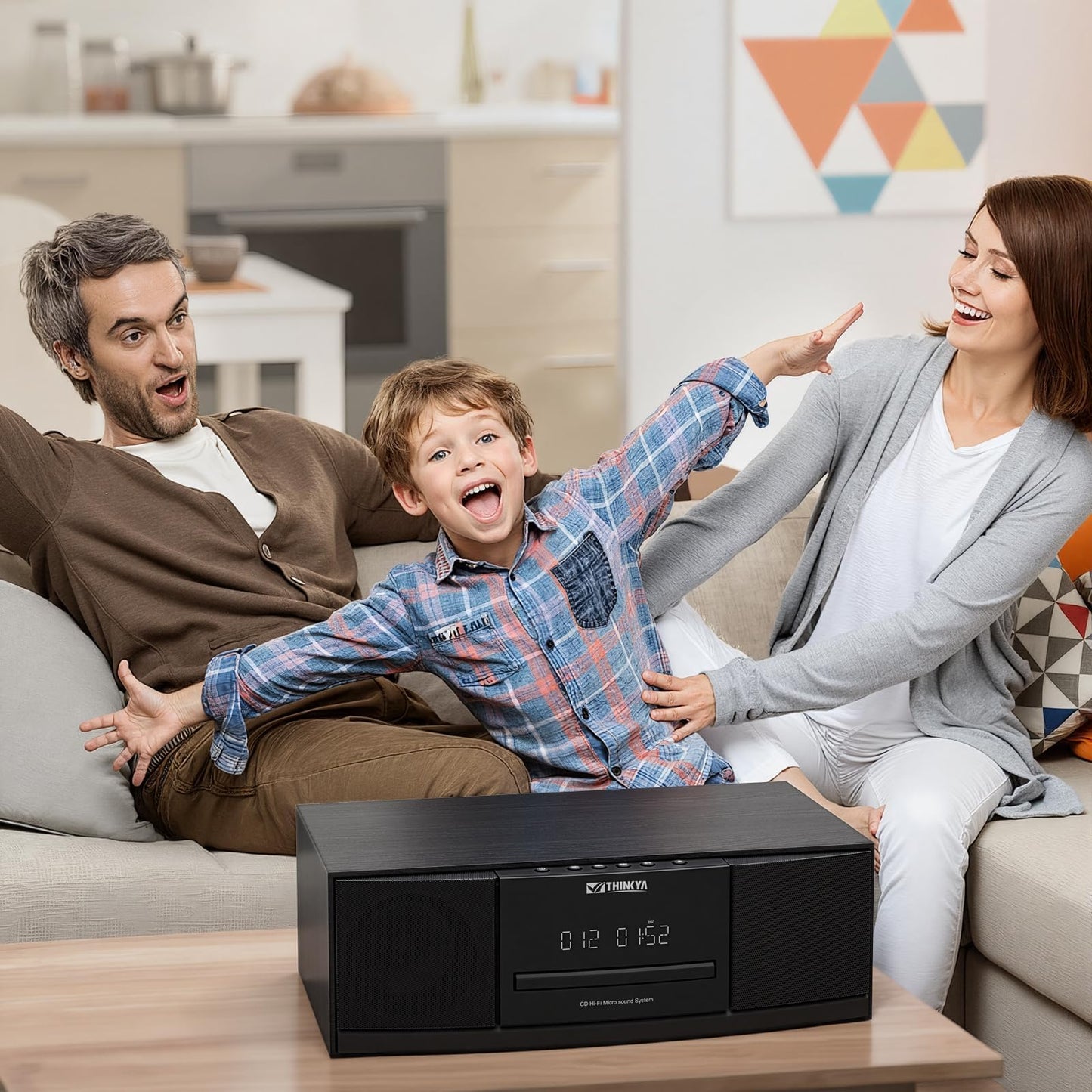 Reproductor de CD Bluetooth Sistema estéreo para el hogar, 36 W RMS, radio FM, control remoto
