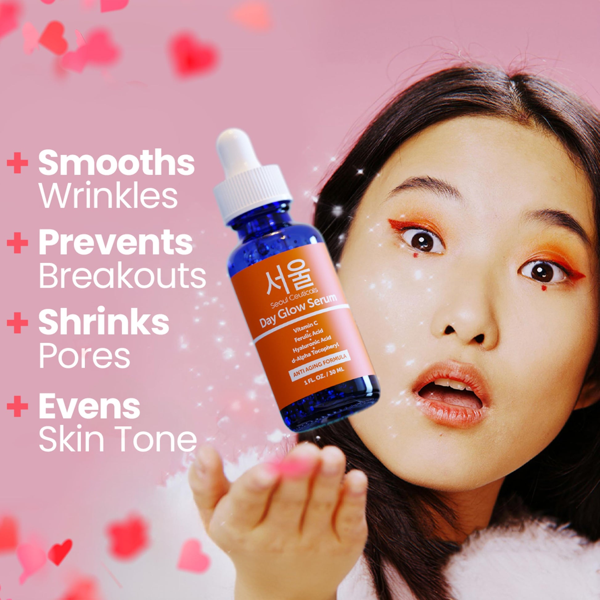 SeoulCeuticals - Suero de Vitamina C 20% y Ácido Hialurónico, Antienvejecimiento, 30 ml