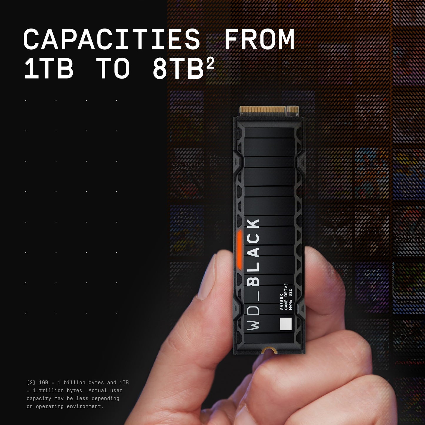 WD_BLACK 1TB SN850X NVMe Unidad Interna de Estado sólido SSD para Juegos con disipador de Calor - Funciona con PlayStation 5, Gen4 PCIe, M.2 2280, hasta 7.300 MB/s - WDS100T2XHE