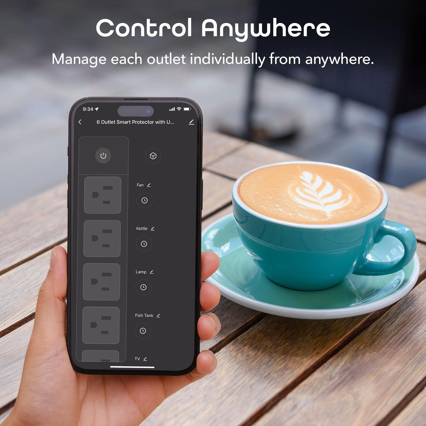 Geeni Surge Smart Power Strip, 6 tomacorrientes con 2 puertos USB, protección contra sobretensiones 12000J, monitoreo de energía, control de voz compatible con Alexa y Google Assistant, control remoto