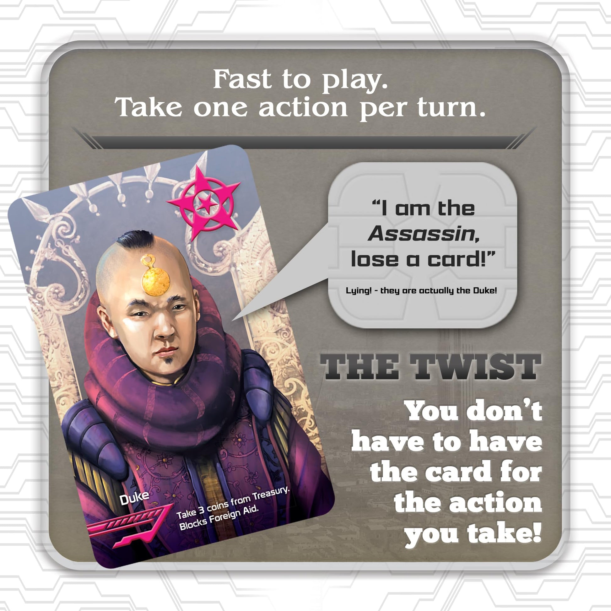 Indie Boards & Cards Juego de Cartas Coup (The Dystopian Universe)