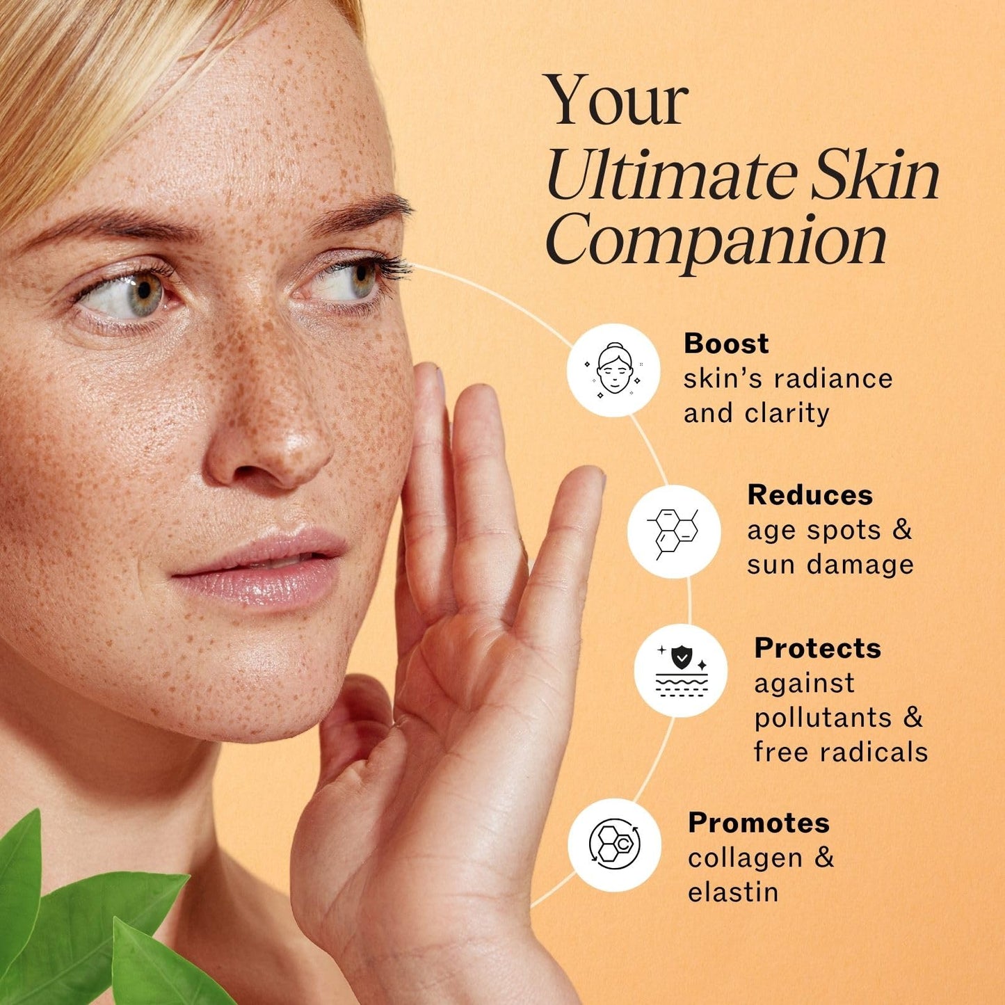 Vitamin C Serum with Hyaluronic Acid for Face and Eyes â€" Organic Skin Care with Natural Ingredients for Acne, Anti Wrinkle, Anti Aging, Fades Age Spots and Sun Damage - 1 OZ