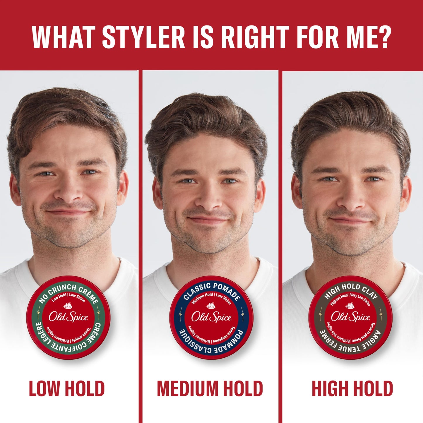 Old Spice Pomada para el cabello de 63 g, fijación media, acabado sin brillo
