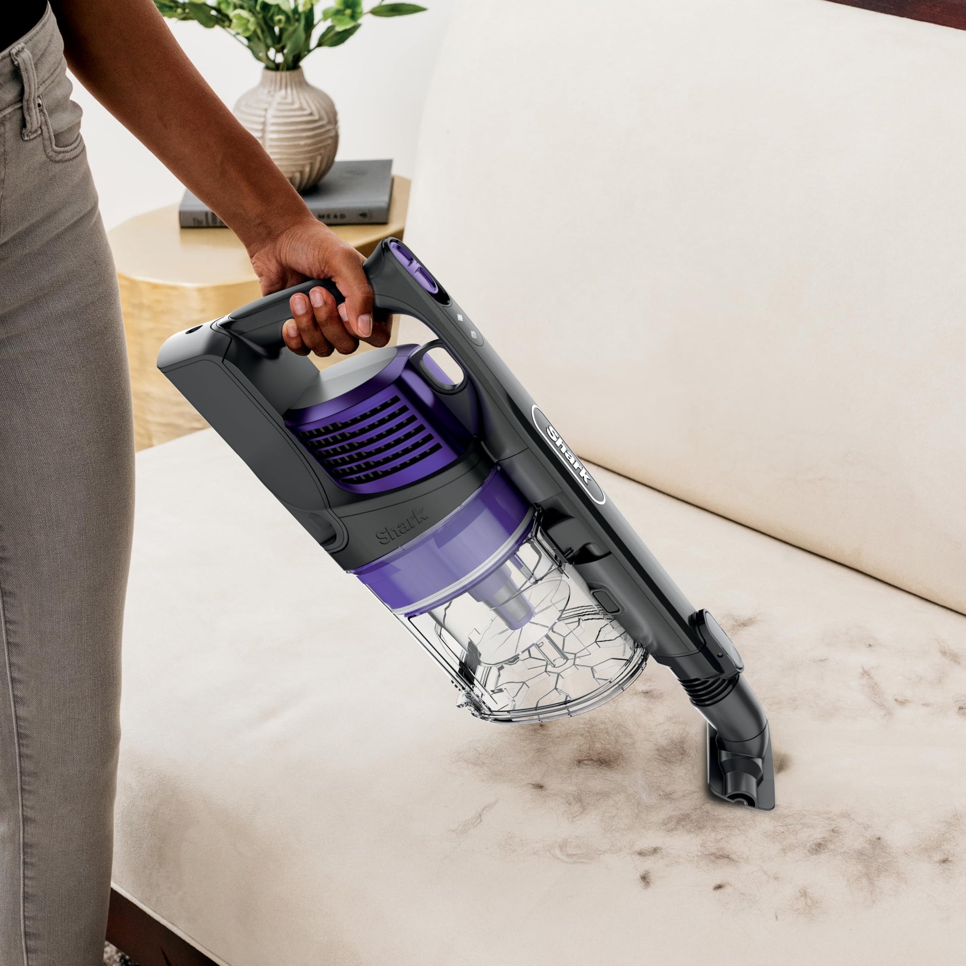 Shark Vertex™, Aspiradora Inalámbrica, DuoClean PowerFins® HairPro®, MultiFLEX, Boquilla para Rincones y Tapicería, 60 Minutos de Autonomía, Negro y Morado, IZ492HLAA