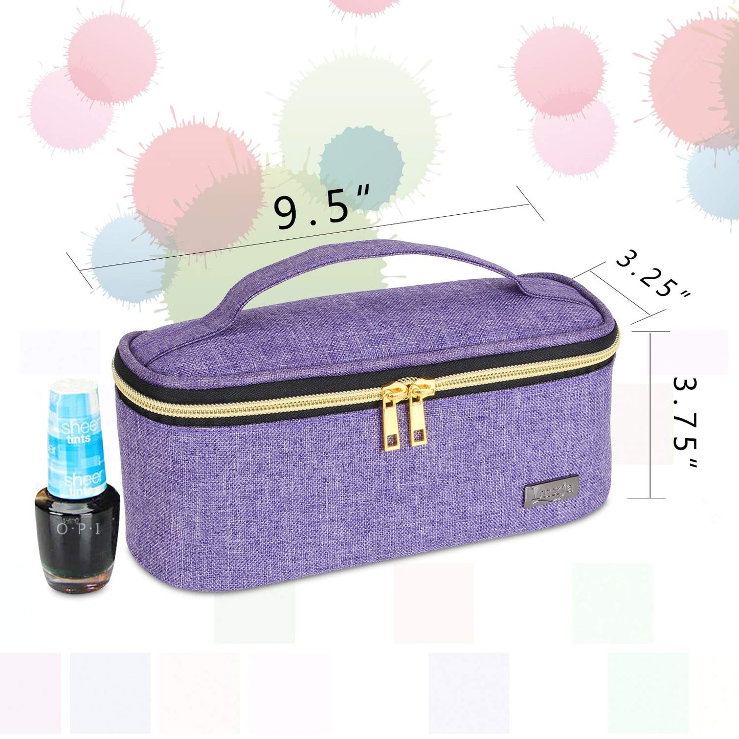 Luxja - Organizador de esmalte de uñas, capacidad para 12 botellas (15 ml, estuche para esmalte de uñas y herramientas pequeñas, color morado