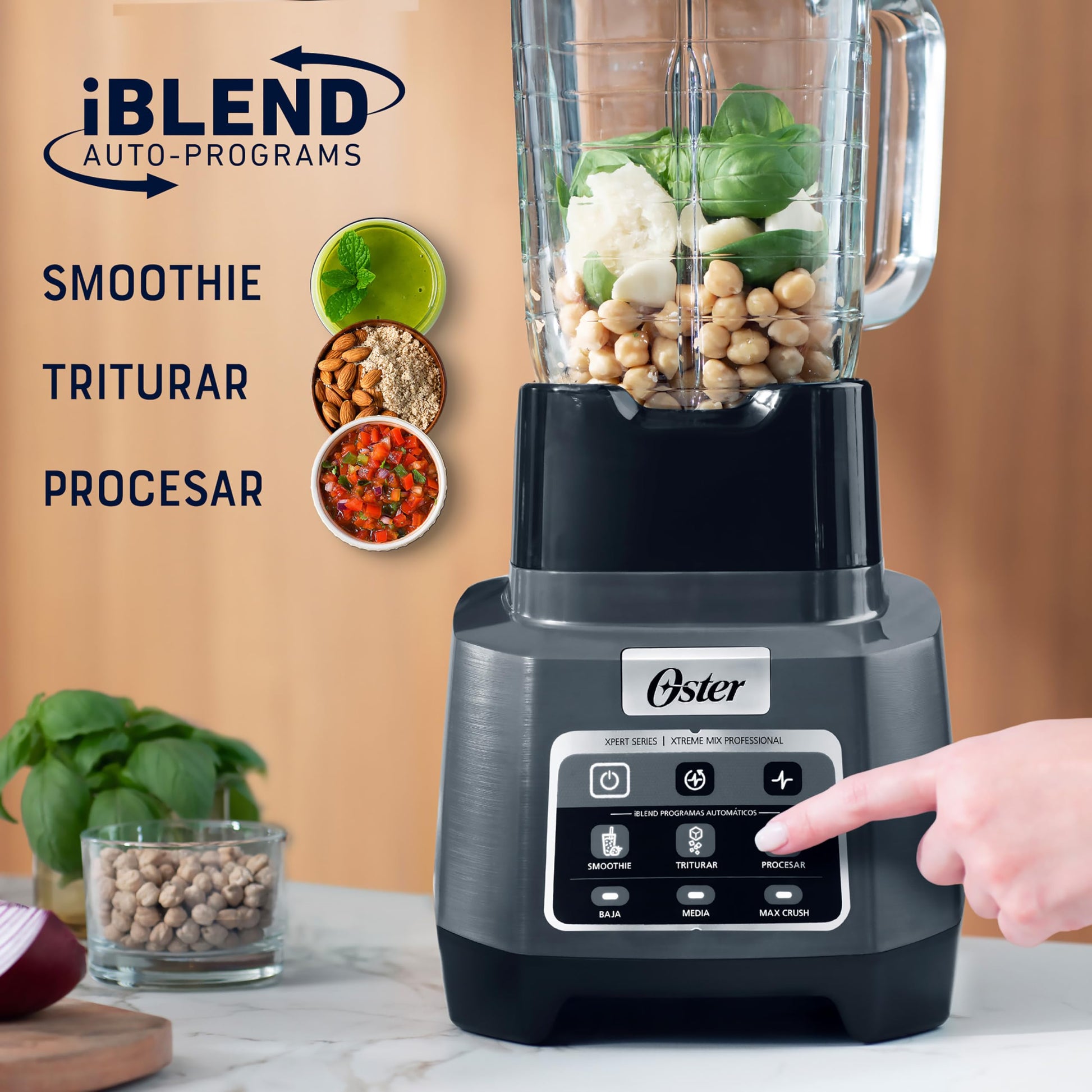 Licuadora Profesional Oster Gris XTREME MIX con iBLEND y MAX CRUSH Tecnología Reversible