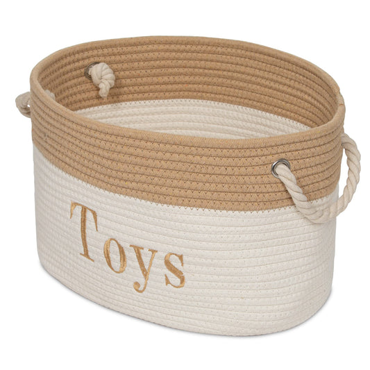Cesta de juguetes – Contenedor de almacenamiento de juguetes de 15 x 11 x 9 – Contenedores de almacenamiento bordados, contenedor para guardería, sala de juegos, sala de estar, aula (contenedor de