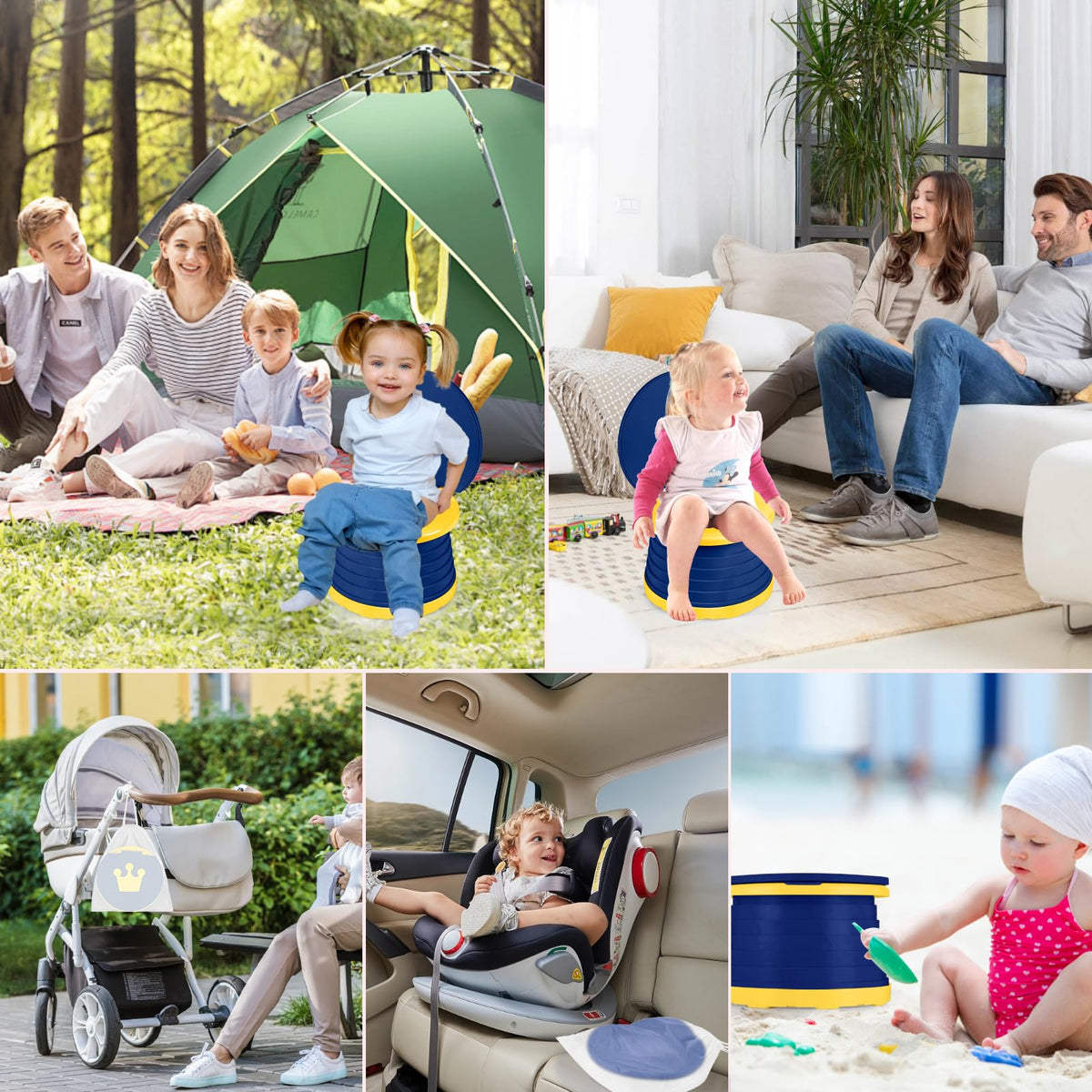 Orinal de Viaje Portátil para Niños, Asiento Entrenador Baño para Niños, Orinal Plegable para Niñas con 60 Bolsa deAlmacenamiento, Portátil Orinal de Emergencia para Viajes, Camping, InterioryExterior