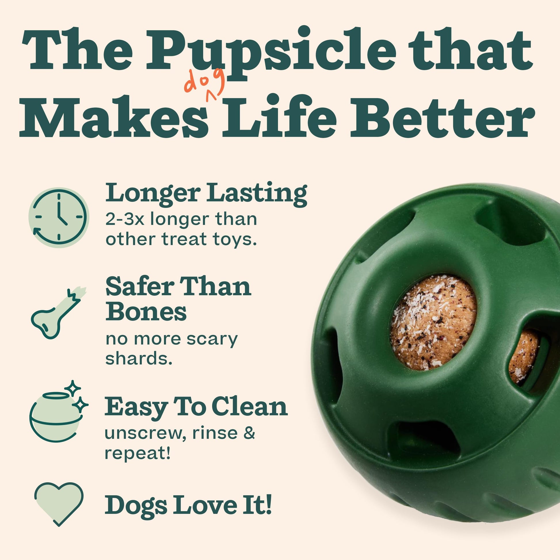 WOOF - Bandeja para mascotas y golosinas – Molde de silicona y relleno de larga duración para golosinas para perros, reutilizable, apto para lavaplatos, para perros pequeños, de 10 a 25 libras