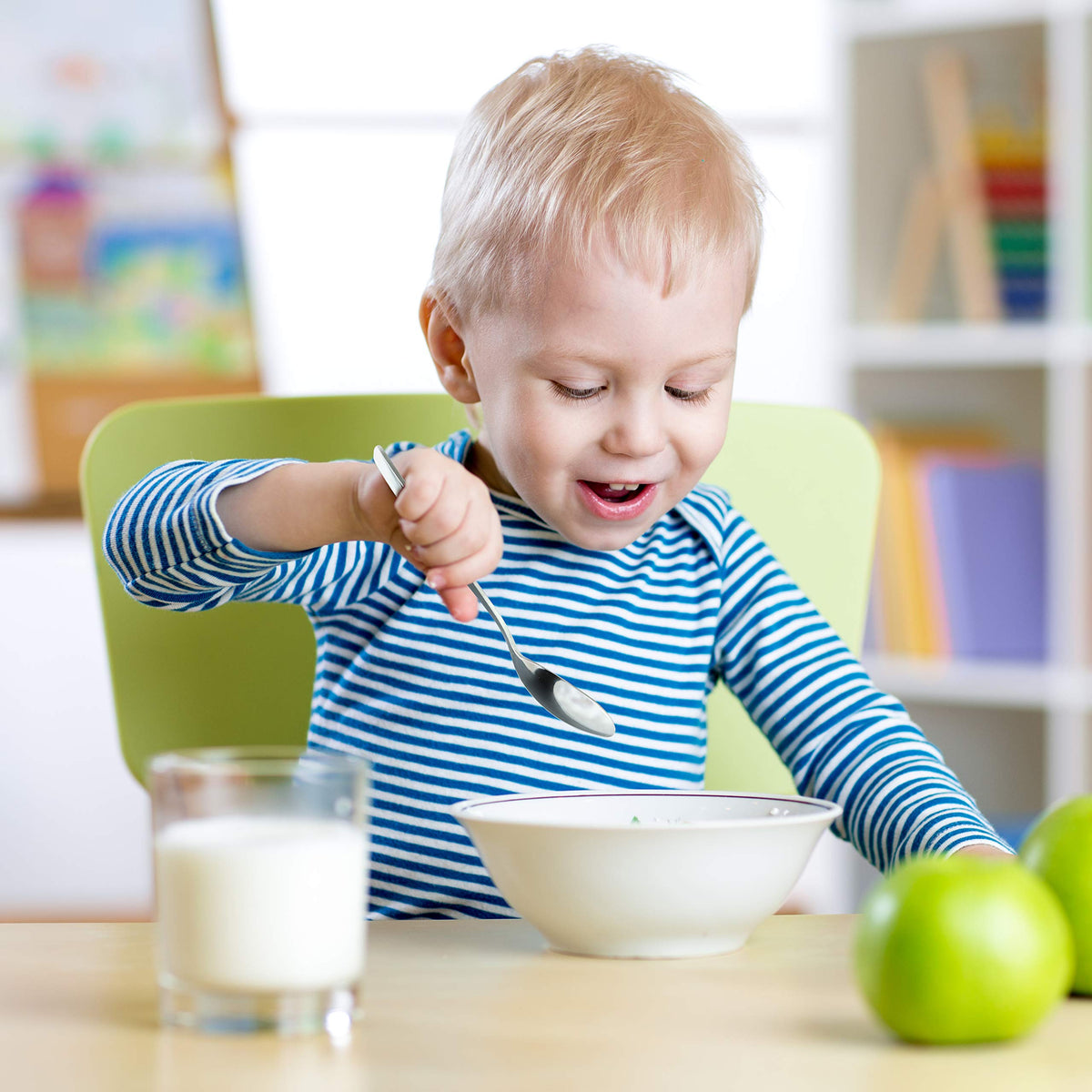 Juego de cubiertos de acero inoxidable para niños, 9 piezas, para niños y bebés, ideal para el hogar y preescolares, Spoons