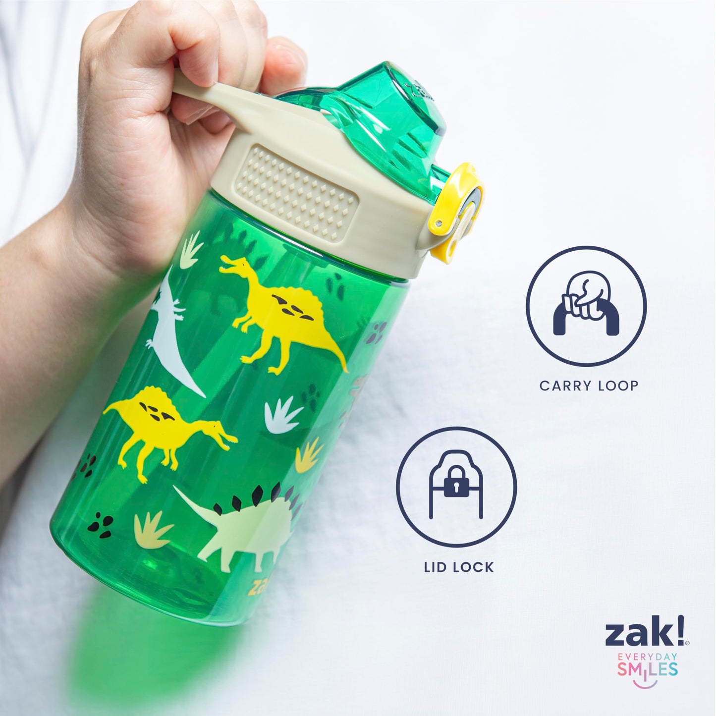 Botella de Agua Zak Designs Patrulla Canina con Popote y Mango a Prueba de Fugas para Niños