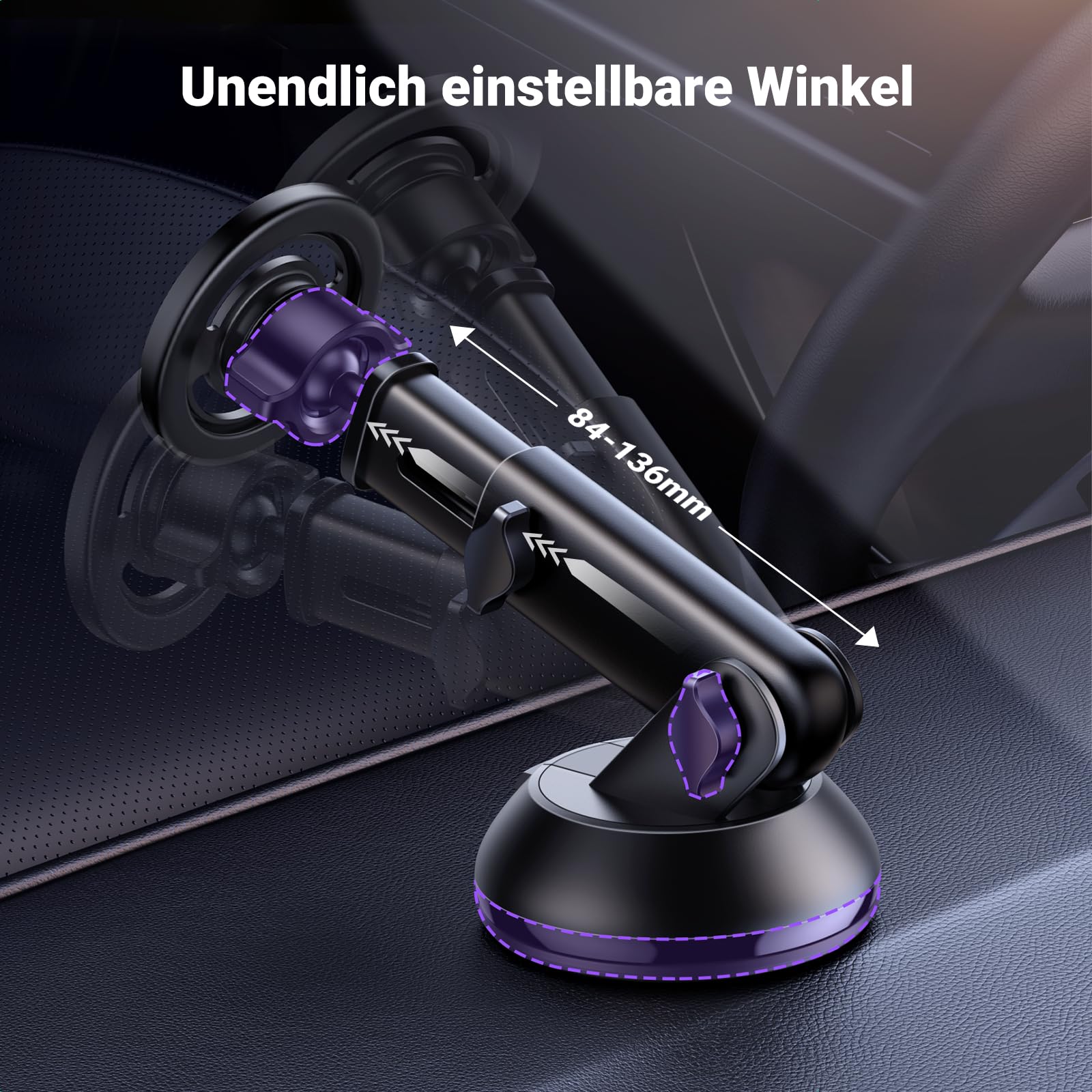 UGREEN Soporte Celular MagSafe para Automovil 2 en 1 con imán Giratorio 360°, ventilación y Ventosa, Base de Auto Compatible con iPhone 16/15/14/13/12 Pro MAX Mini y Otros Celulares con Fundas Magsafe