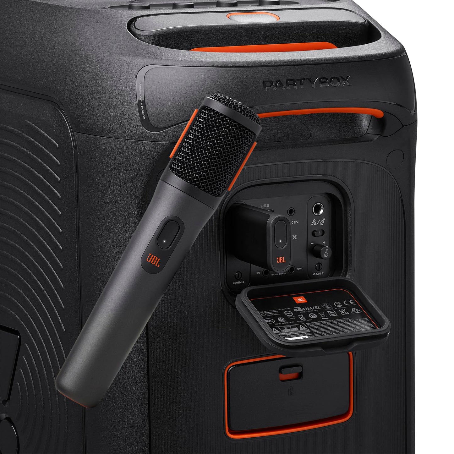 JBL PartyBox - Micrófono inalámbrico – 2 micrófonos inalámbricos Digitales, batería Recargable (20 Horas - 700 mAh), Voz Clara, Sonido nítido, conexión Estable de 2.4 GHz, Compatible con Todos los