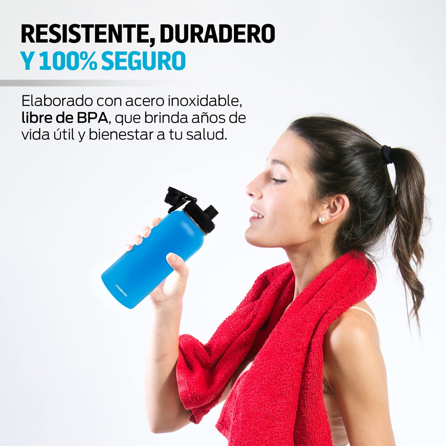 Termo Acero Inoxidable Redlemon Ecológico con Doble Aislamiento y Manija