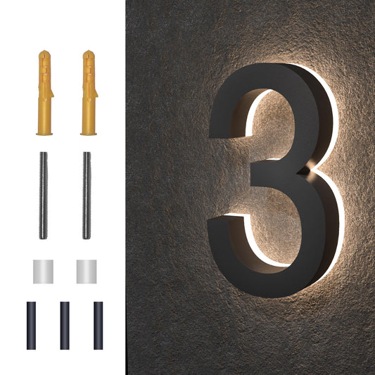 Números de Casa MIDIT Acero Inoxidable LED Retroiluminados