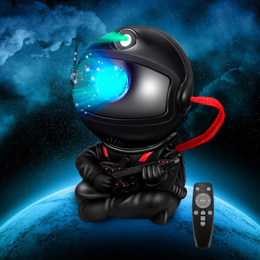 Bluelander Proyector Astronauta, Astronauta Proyector de Estrellas, Control Remoto, Luces Estrellas, Adecuado para Niños, Regalo Ideal, Ángulo Ajustable 360° (Negro)