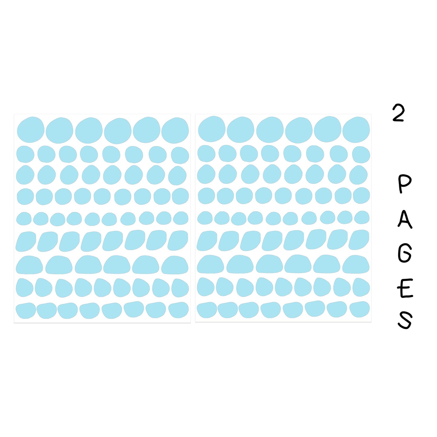 Vinilo de pared azul DOTS calcomanía 144 piezas Decoración de círculos de guardería, diseño original de artista Vieli Arte. Adhesivo de lunares para niños. Decoración para dormitorio con círculo