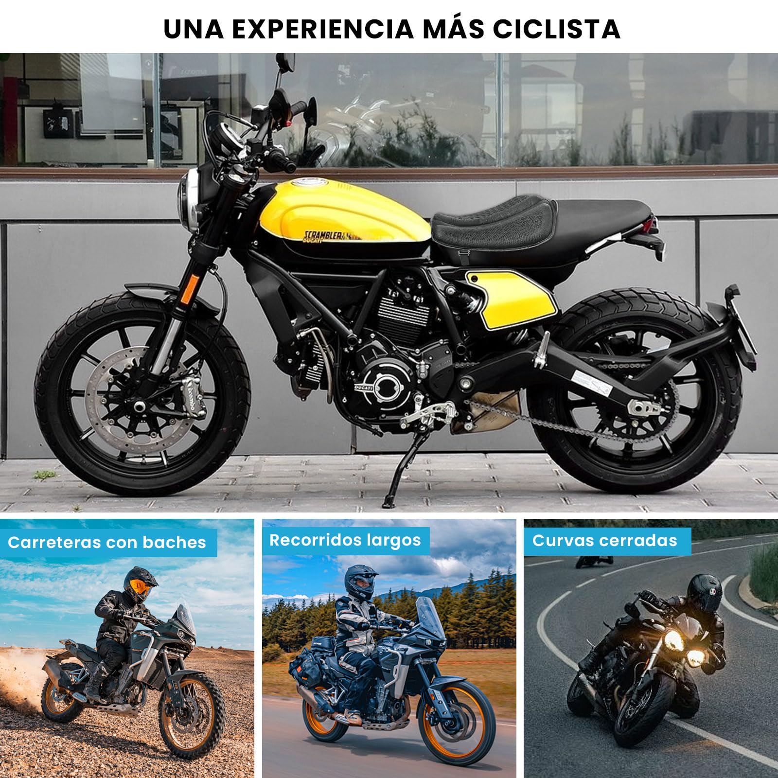 Kayoosi Cojín de Asiento de 3D, Material de Gel de Alta Elasticidad, Absorción de Impactos, Cómodo y Transpirable