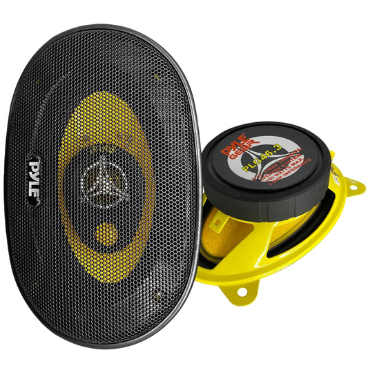Bocinas para Auto Pyle 3 Vías Pro 4x6 180 Watts Negro con Mid Tweeters y Profundidad de Montaje 2 pulg.
