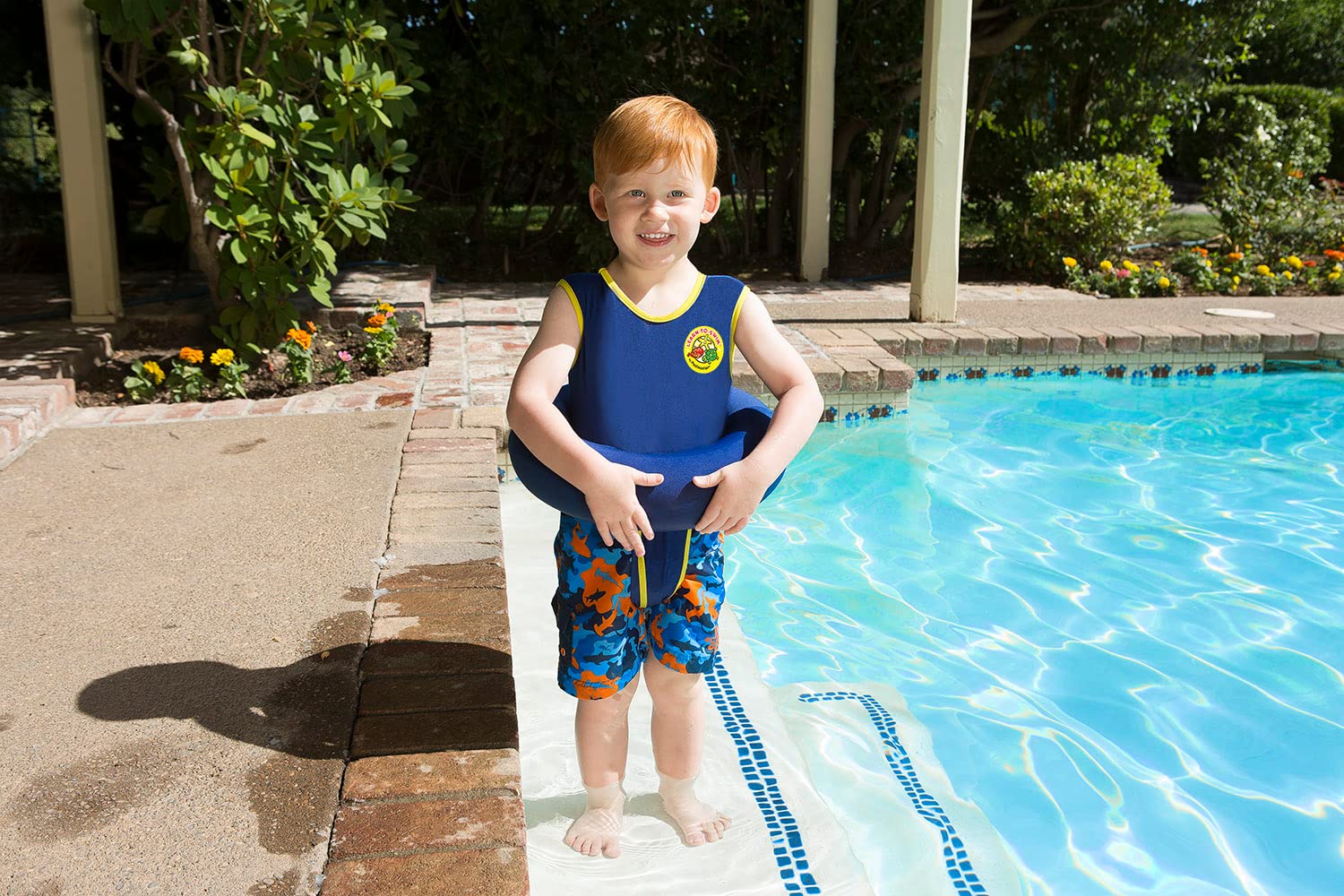 Chaleco de Aprendizaje para Nadar Poolmaster Azul con Tubo Ajustable para Niños de 3 a 6 Años
