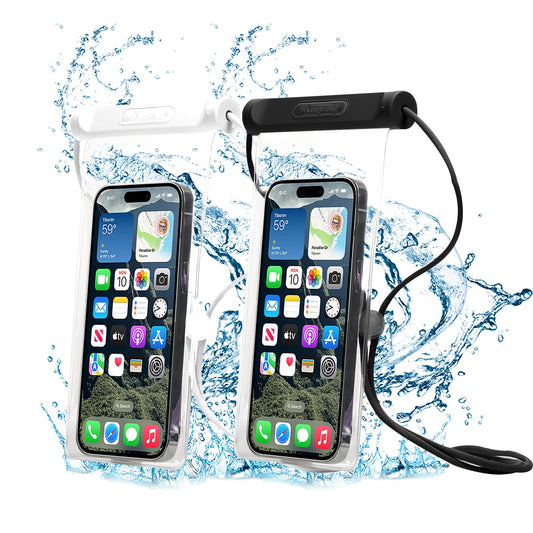 Fundas Impermeables para iPhone Universal Negro Blanco Pantalla Táctil Exterior Seaside Bolsa para Teléfono hasta 7.2 Pulgadas