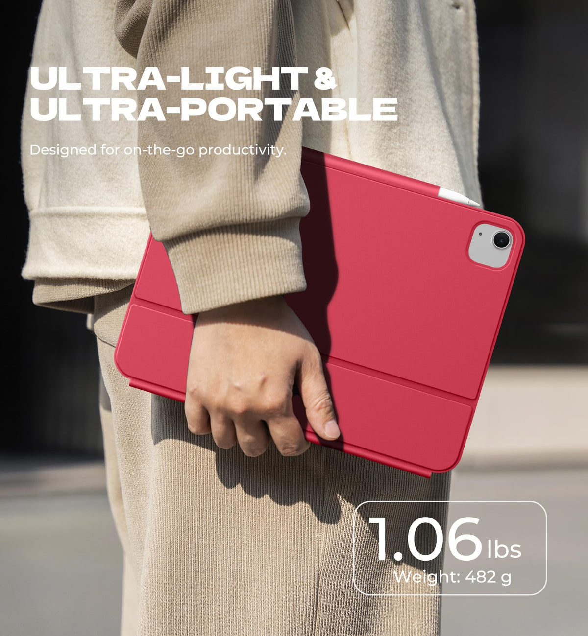 Funda con Teclado Dexnor iPad Air 11 Pulgadas Negra Ultrafina con Trackpad Desmontable