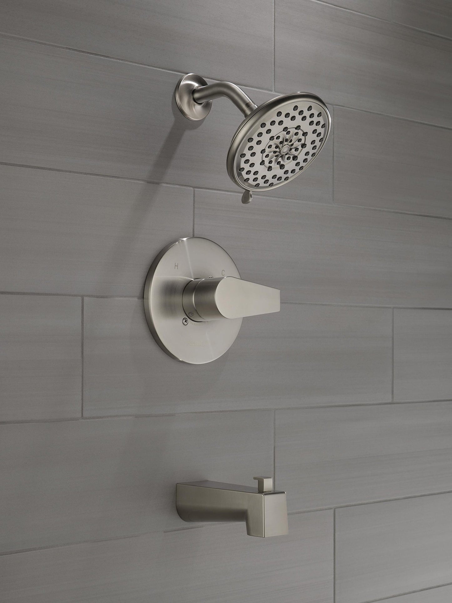 Moldura de Ducha para Bañera Peerless Xander Níquel Cepillado