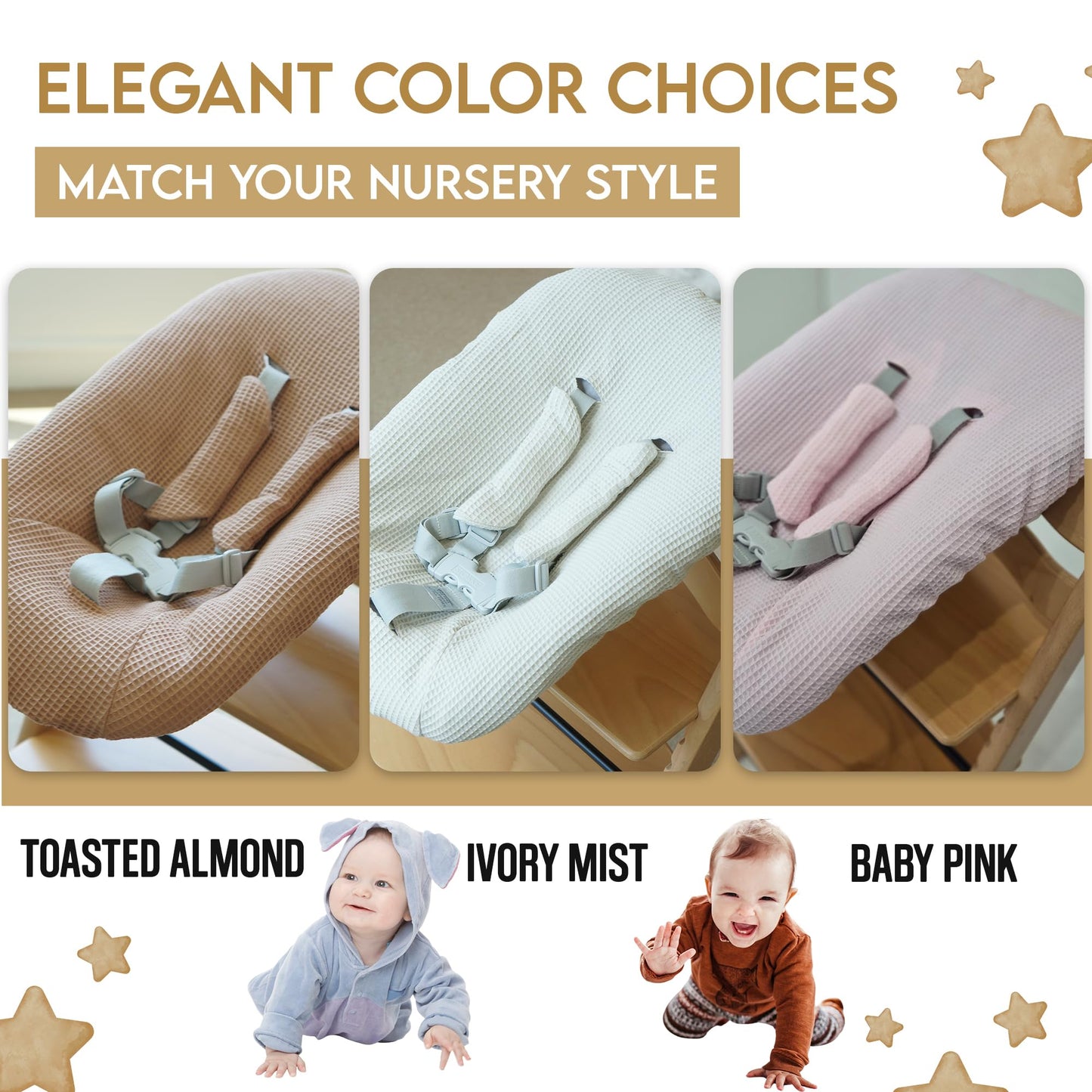 Gembebe - Juego de sábanas de algodón compatible con Stokke Tripp Trapp para recién nacido (rosa bebé)