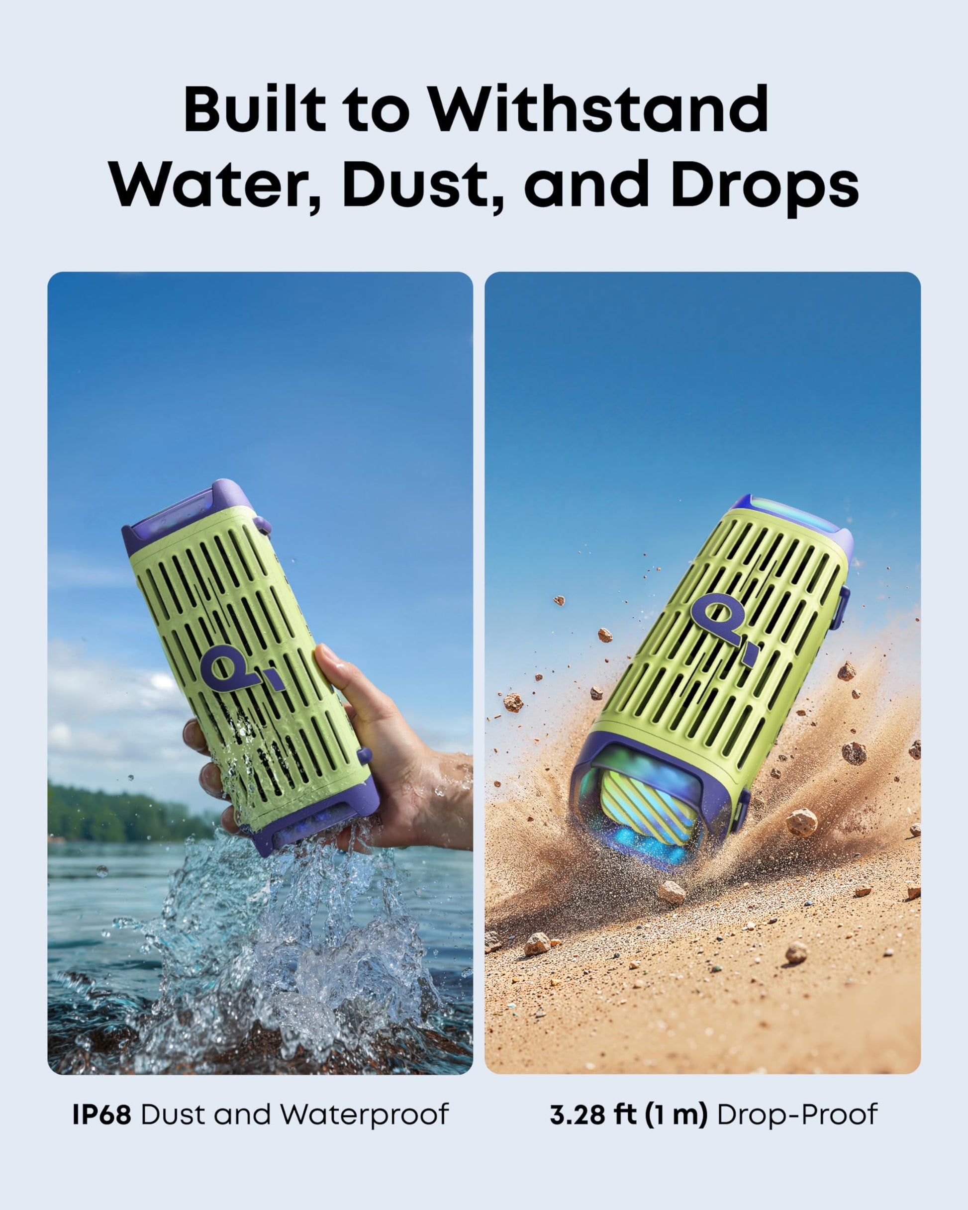 Soundcore by Anker Boom 3i Bocina Bluetooth Portatil 16h Batería, 50W Potencia, IP68 Flotante Resistente Agua Salada, BassUp 2.0, Bluetooth 5.3, TWS — Ideal para Pesca, Camping y Exteriores