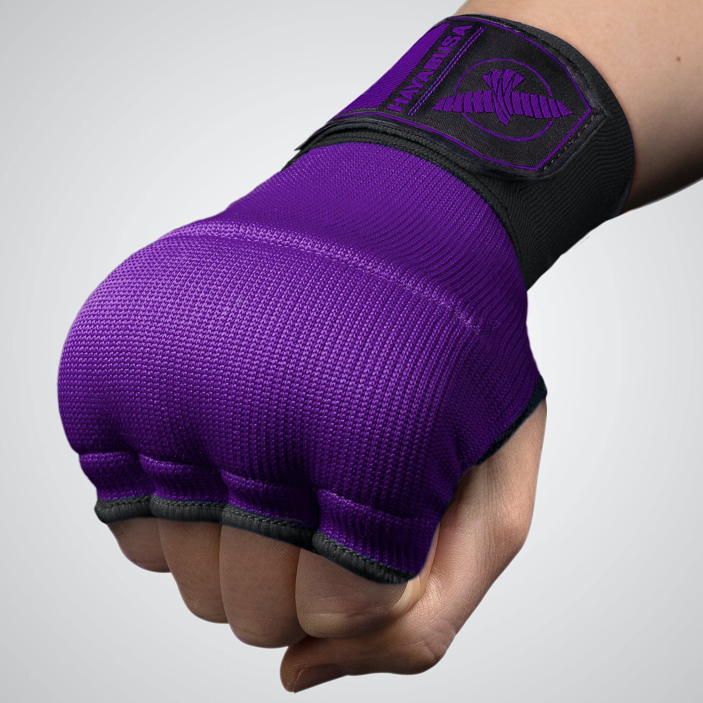 Hayabusa Quick Gel Guantes de Boxeo para Manos - Morado/Negro, L