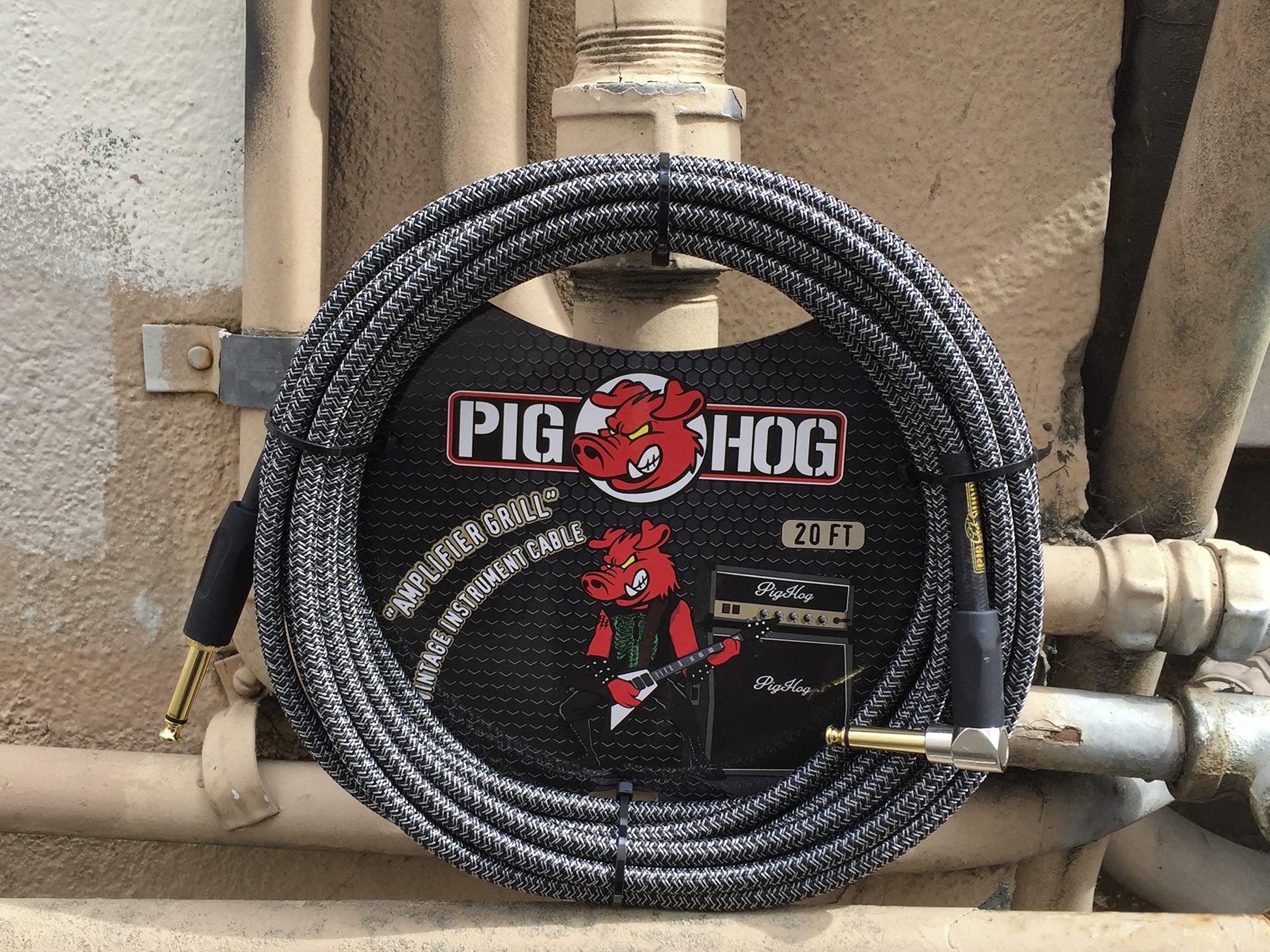 Cable de Instrumento Pig Hog Amplificador Grill Tejido Calidad Alta 3 m Angle Plug