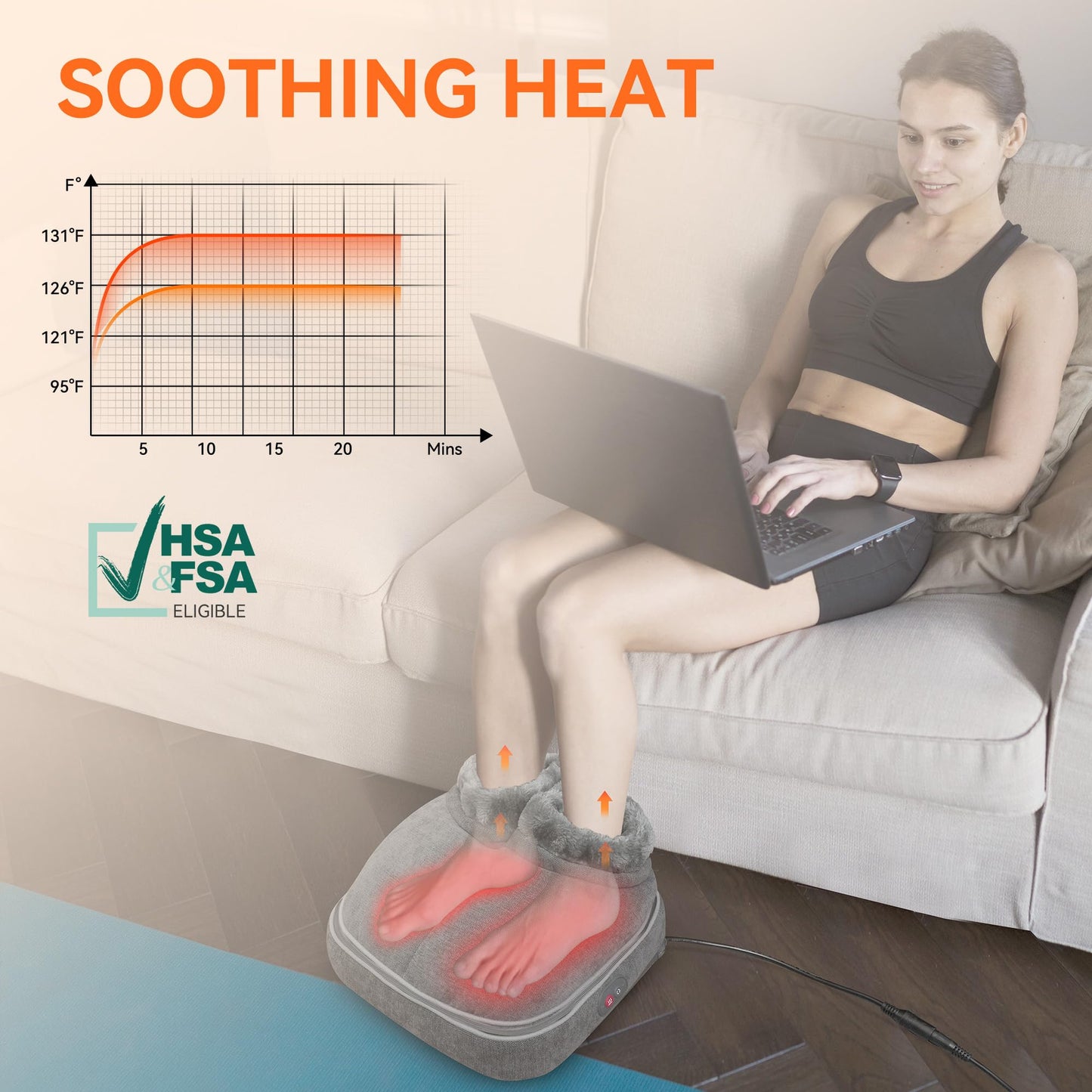 Masajeador De Pies Shiatsu Snailax Electrick Con Calor Para Neuropatía y Fascitis Plantar Para Mujer y Hombre