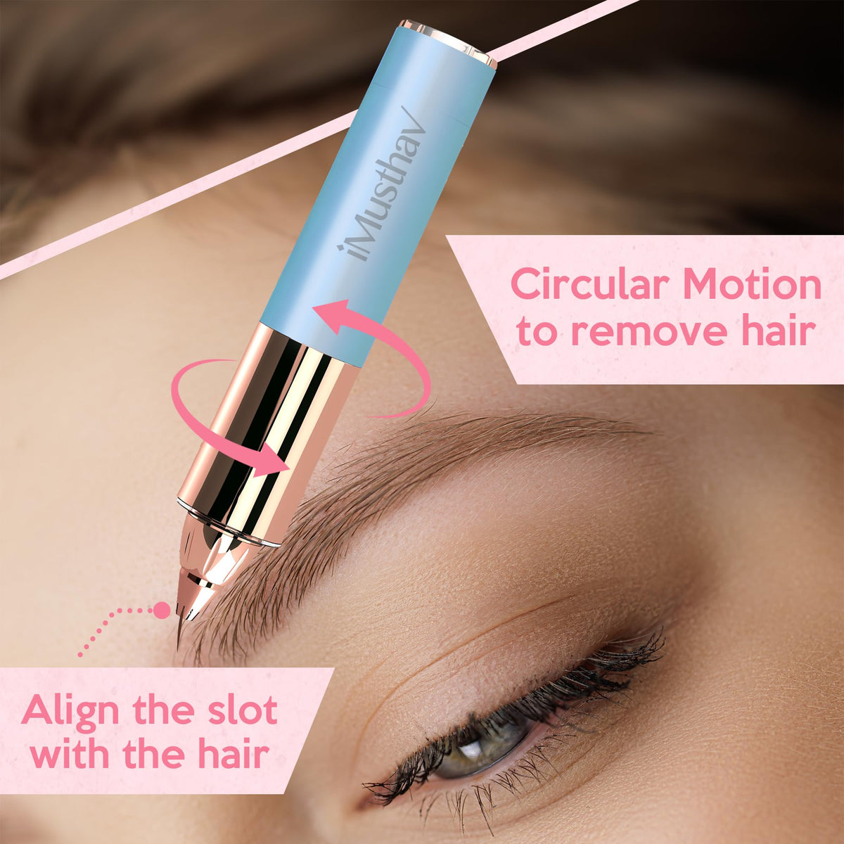 iMusthav Removedor Portátil de Vello para Cejas para Mujer, Indoloro