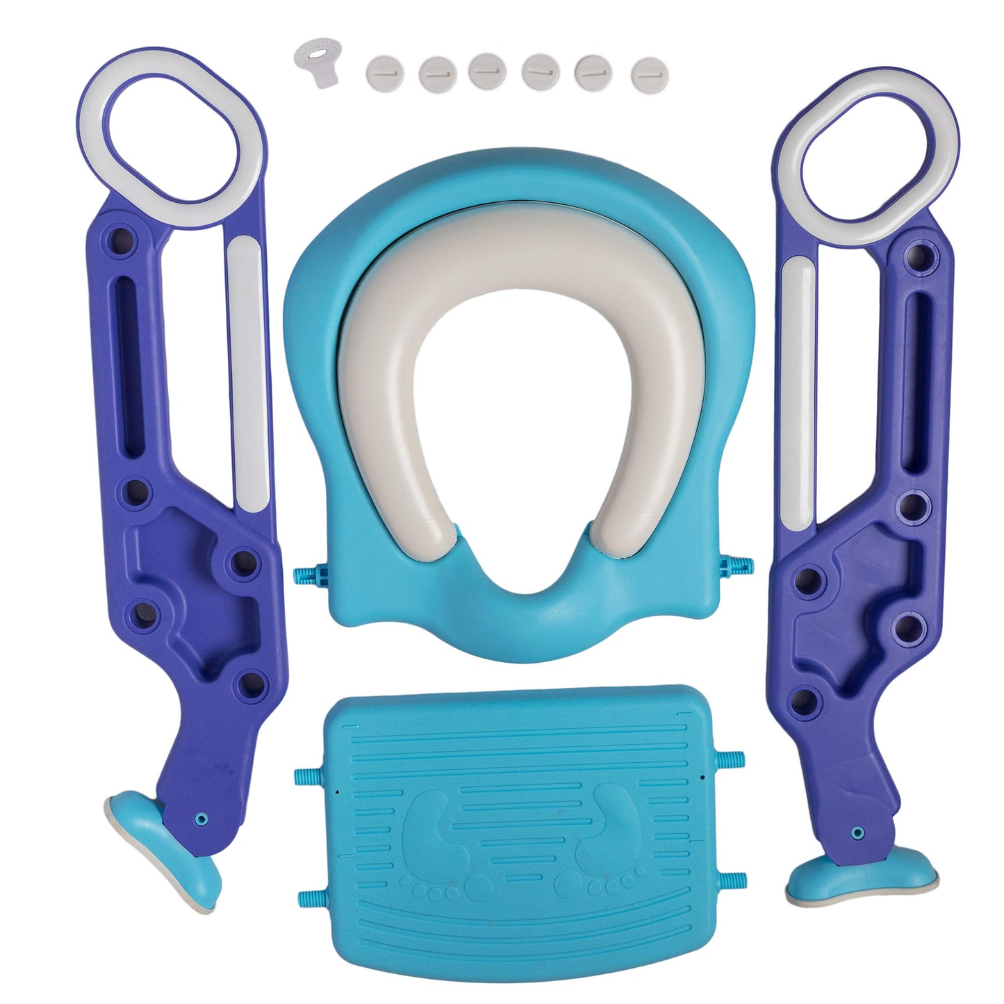 PAPU BABY Asiento Entrenador para Inodoro Acolchonado con Escalera (Morado/Azul)