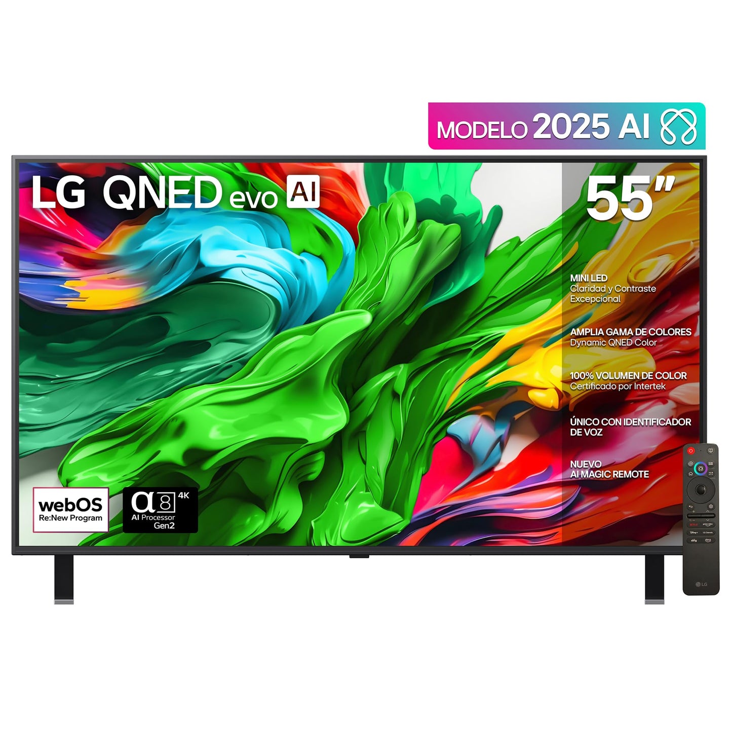 LG Pantalla 55 Pulgadas QNED EVO AI QNED85 4K Smart TV 2025