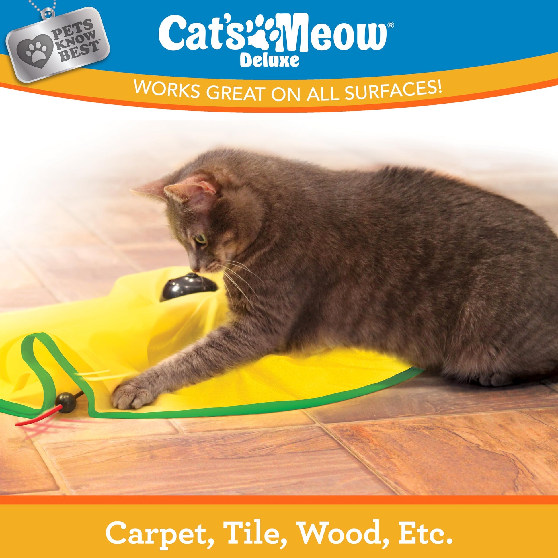 Cat's Meow - Juguete motorizado para Gato, Apagado automático de 30 Minutos, 3 ajustes de Velocidad, el Juguete Que tu Gato no Puede Resistir