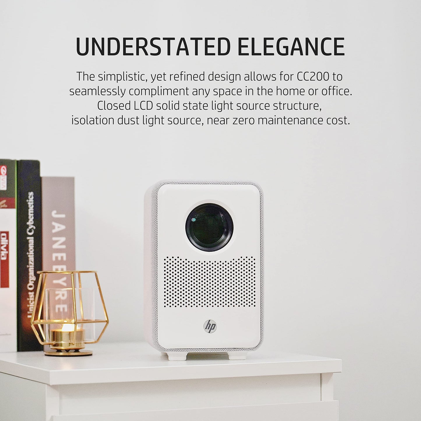 HP Citizen Cinema Projector | Portátil para hogar y oficina | Sistema de cine en casa FHD 1920 x 1080p | Visualización de 80 pulgadas, USB, HDMI y transmisión para Firestick