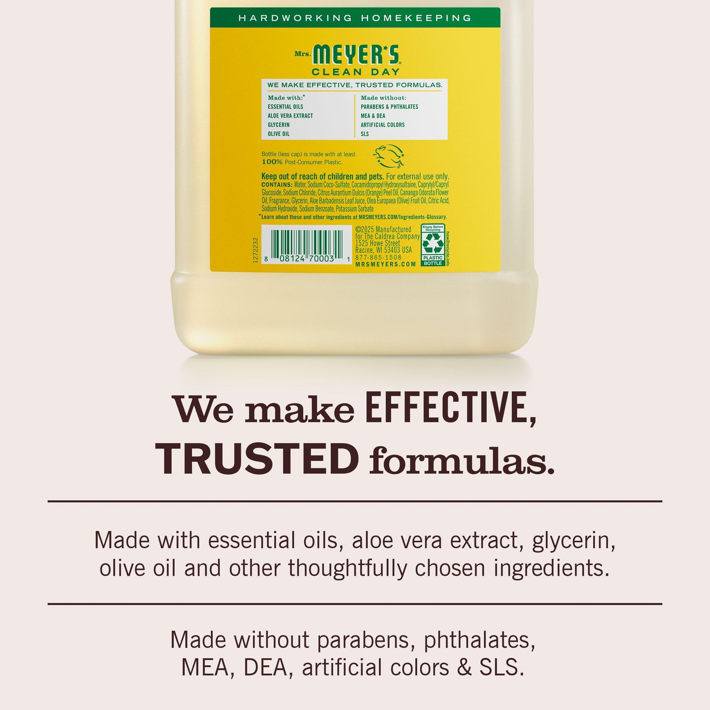 Mrs. Meyer’s Refill Jabón de Manos Líquido Honeysuckle, 975 ml | Repuesto Dulce con Aroma Natural a Miel | Fórmula Suave de Origen Vegetal | Ideal para Uso Diario | Sin Parabenos ni Crueldad Animal