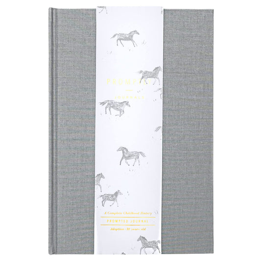 Diario de Historia de la Infancia Promptly Journals Gris Elegante Libro de Recuerdos de Adopción para Bebé Unisex