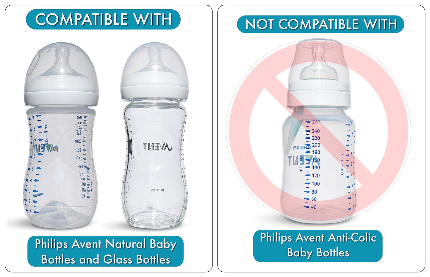 Kit de conversión de taza con pajita para biberones naturales de bebé Philips Avent, 2 unidades, tetinas de pajita de silicona de grado alimenticio y pajita ponderada, asas de botella, cepillo de