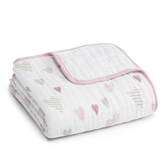 aden + anais Boutique Dream - Manta de muselina boutique para bebés y niños, manta ideal para niños y bebés, ropa de cama unisex para niños pequeños y bebés, regalo de ducha y registro, rompecorazones