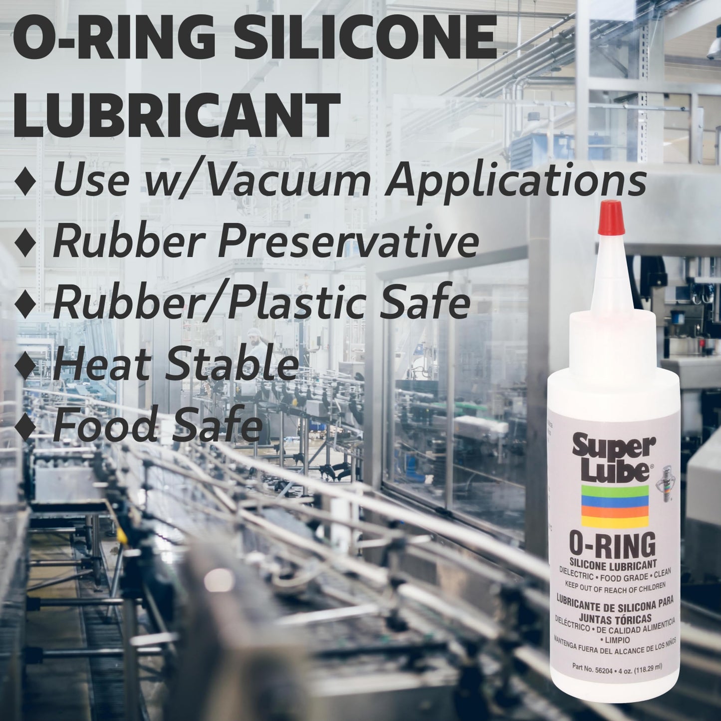 Lubricante de Silicona Super Lube Transparente con Junta Tórica