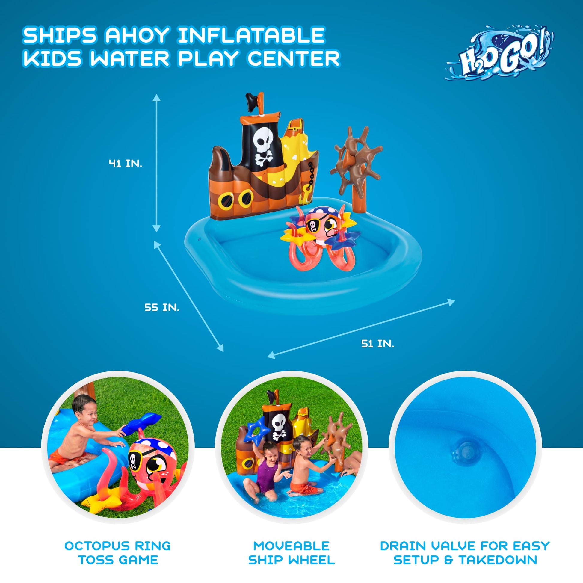 Bestway H2OGO! Ships Ahoy Play Center Splash Pool