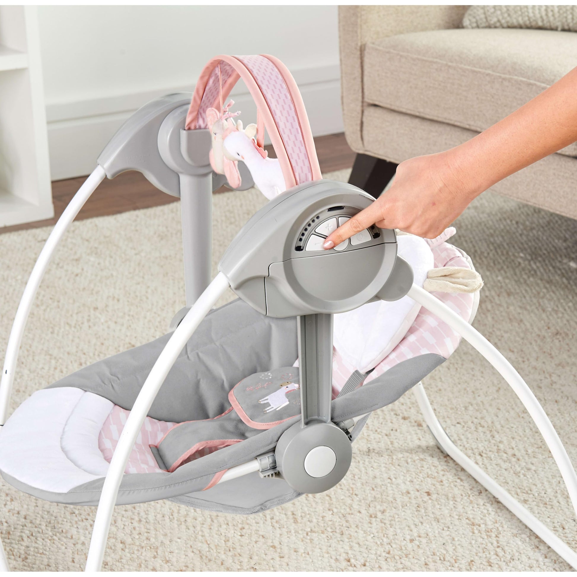 Ingenuity - Columpio portátil Comfort 2 Go Flora Compact con TrueSpeed